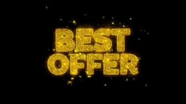 Altın parçacıkları Sparks Fireworks ile yazılmış en iyi teklif tipografi