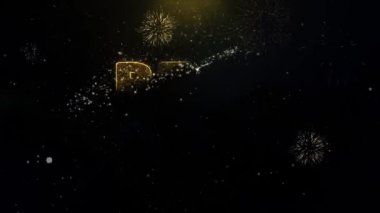 En iyi satış altın parçacıkları havai fişek patlayan yazılmış