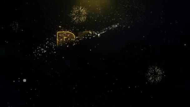 Legjobb ár írásbeli arany részecskék robbanó tűzijáték — Stock videók