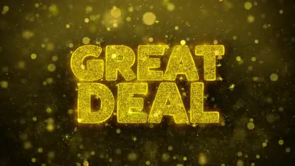 Great Deal desea tarjetas de felicitación, invitación, fuegos artificiales de celebración — Vídeos de Stock