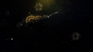 Büyük altın parçacıkları havai fişek patlayan yazılı