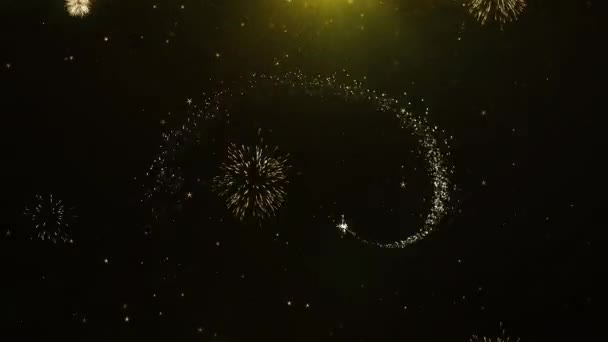 Grande affare Auguri Biglietto di auguri, Invito, Festa Fuoco d'artificio Looped — Video Stock