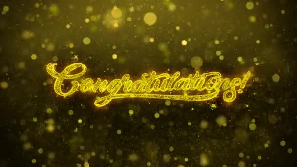 Congratulations Wishes Greetings card, Invitation, Celebration Firework — Stock Video