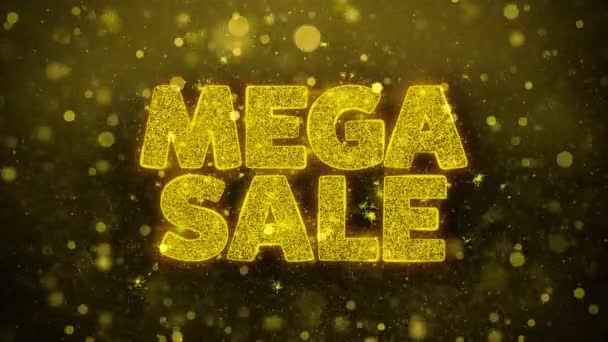 Mega Sale Побажання Вітальна листівка, Запрошення, Святкування Феєрверк — стокове відео