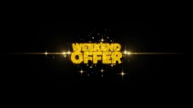Hafta sonu teklif altın metin parçacıkları altın havai fişek gösterisi ile yanıp sönen