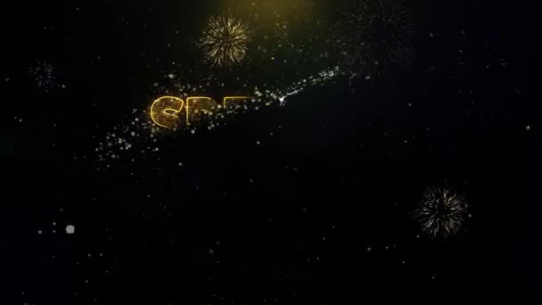 Sonderangebot geschrieben Goldpartikel explodierenden Feuerwerk — Stockvideo
