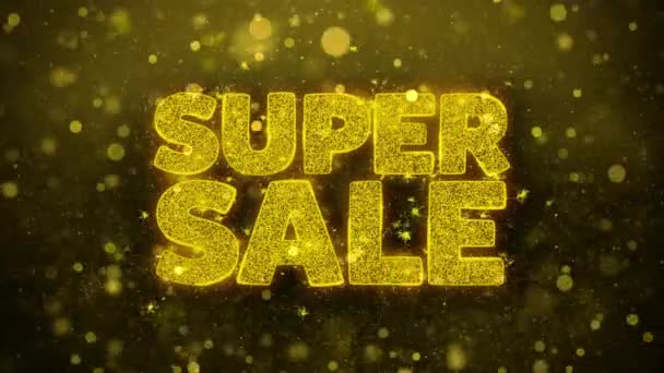 Super Sale Wishes Tarjeta de felicitación, Invitación, fuegos artificiales de celebración — Vídeos de Stock