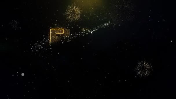 Vente Flash Particules d'or écrites Explosion feux d'artifice Affichage — Video