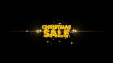 Noel satış altın metin parçacıkları altın havai fişek gösterisi ile yanıp sönen