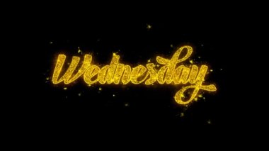 Çarşamba tipografi altın parçacıkları Sparks Fireworks ile yazılı