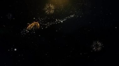 Altın parçacıkları havai fişek patlayan yazılı Ocak