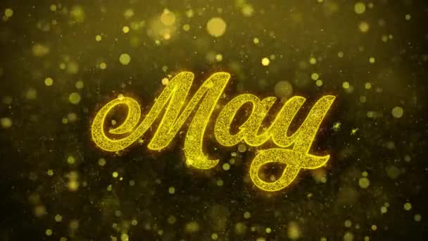 Maio Desejos Cartão de felicitações, Convite, Fogos de artifício celebração — Vídeo de Stock