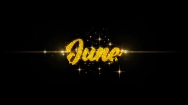 June Golden metin parçacıkları altın havai fişek gösterisi ile yanıp sönen