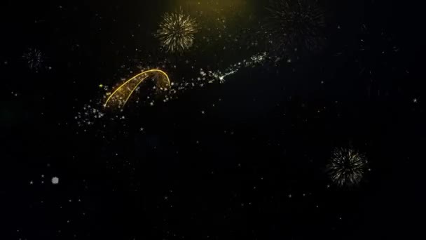 Juin particules d'or écrites explosant feux d'artifice affichage — Video