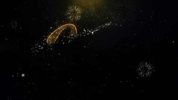 July Written Gold Particles Exploding Fireworks Display — Stock Video