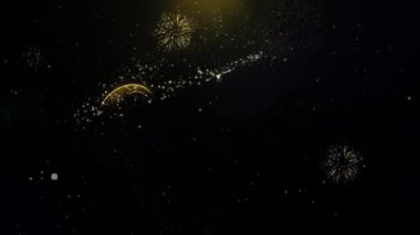 Ekim altın Glitter parçacıklar kıvılcım patlayan havai fişek 4 k yazıldı. Tebrik kartı, kutlama, yeni yıl eğlencesi daveti, takvim, Hediyelik, Etkinlikler, mesaj, tatil, dilek Festivali 