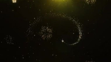 Kasım dilek tebrik kartı, davet, havai fişek kutlama ilmekledi