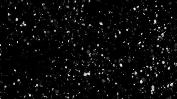 Chute de neige avec transparence Alpha boucle Animation Fond . — Video