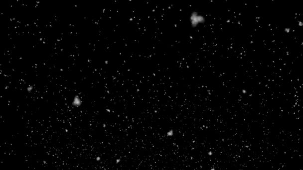 Камера вниз снег Современный Падающий Рождество снежинки фоне . — стоковое видео