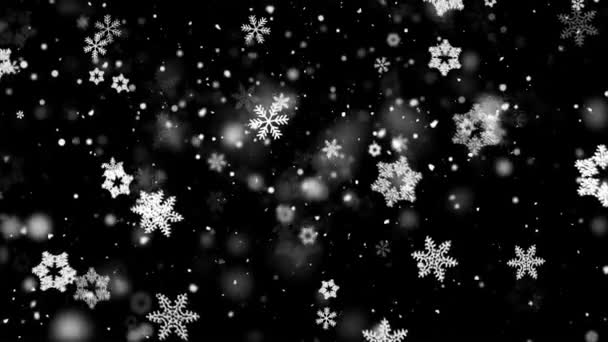 Gentle Christmas Morning Snow lazo sin costuras Animación de pantalla verde — Vídeos de Stock