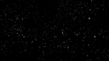 Ağır çekim kar yağışı Bokeh ışıklar siyah arka plan üzerine