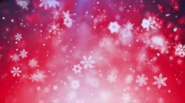 Noel animasyon arka plan kırmızı tema ile kar taneleri düşüyor içinde zarif