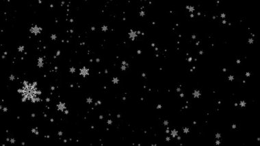 Yavaş hareket sol tarafında düşen kar taneleri parçacıklar ve kayan kar ilmekledi