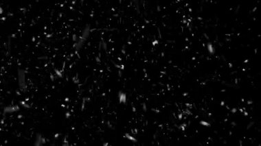 Soyut hızlı düşen kar taneleri parçacıkları toz yeşil siyah ekran animasyon kar