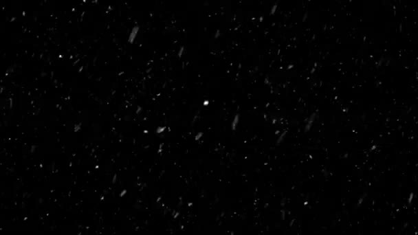 Fondo de Navidad rápida lluvia de nieve abstracta con copos de nieve - nieve cayendo — Vídeo de stock