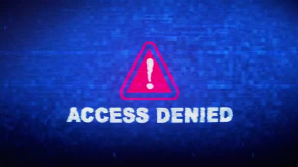 Access Denied Text Digital Noise Twitch Glitch Distortion Effect Error Animation. — Video