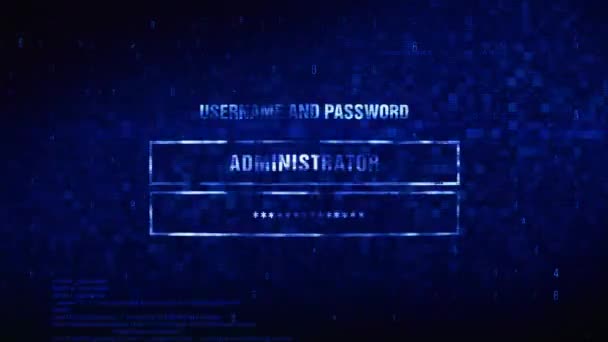 Åtkomst nekad text Digital Noise Twitch glitch förvrängning effekt fel animation. — Stockvideo