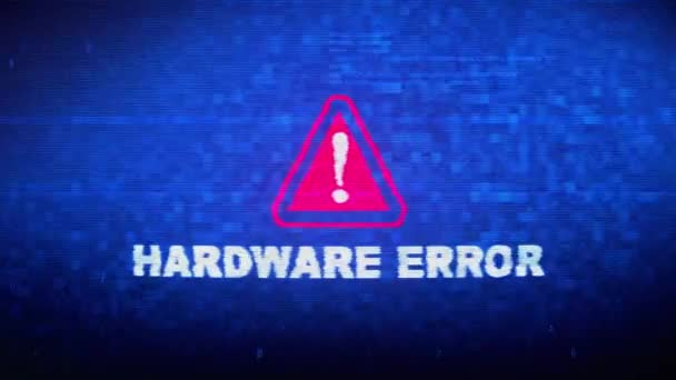 Hardware Error Texto Ruido digital Twitch Glitch Efecto de distorsión Animación de errores . — Vídeo de stock