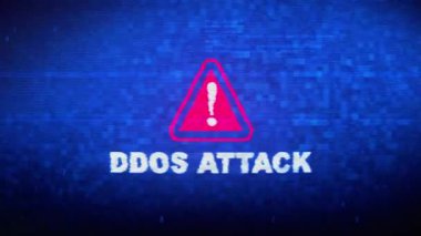 Ddos Saldırı Metin Dijital Gürültü Twitch Glitch Bozulma Etkisi Hata Animasyon.