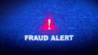 Dolandırıcılık Uyarısı Metin Dijital Gürültü Twitch Glitch Bozulma Efekti Hata Animasyonu.