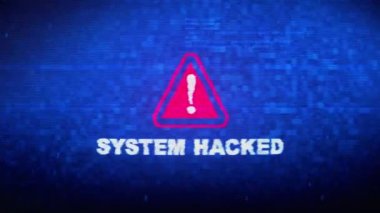 Sistem Hacked Metin Dijital Gürültü Twitch Glitch Bozulma Etkisi Hata Animasyon.