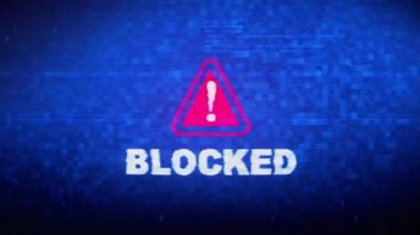 Engellenen Metin Dijital Gürültü Twitch Glitch Bozulma Efekti Hata Animasyonu.