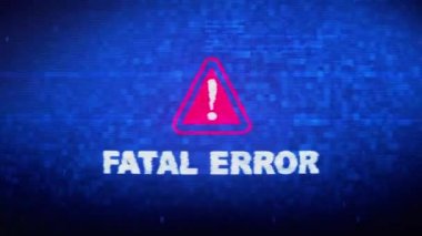 Fatal Error Text Dijital Gürültü Twitch Glitch Bozulma Efekti Hata Animasyonu.