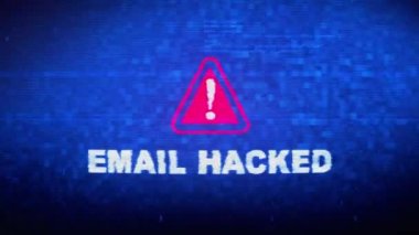 E-posta Hacked Metin Dijital Gürültü Twitch Glitch Bozulma Etkisi Hata Animasyon.
