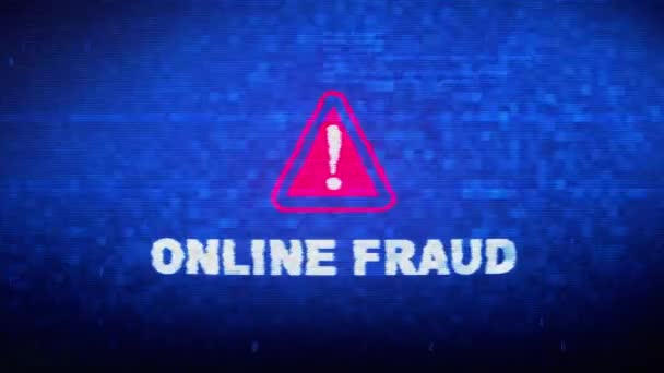 Fraude en ligne Texte Bruit numérique Twitch Glitch Effet de distorsion Erreur Animation .