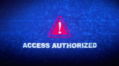 Access Yetkili Metin Dijital Gürültü Twitch Glitch Bozulma Etkisi Hata Döngüsü Animasyon.