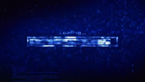 Base de données texte piraté Bruit numérique Twitch Glitch Effet de distorsion Erreur Animation . — Video