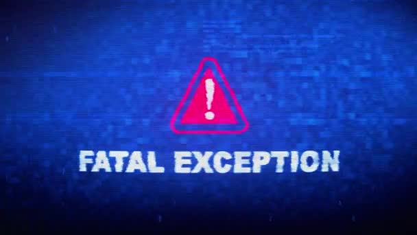 Exception fatale Texte Bruit numérique Twitch Glitch Effet de distorsion Erreur Boucle Animation .