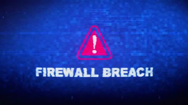 FIREWALL BREACH Texte Bruit numérique Twitch Glitch Effet de distorsion Erreur Boucle Animation .