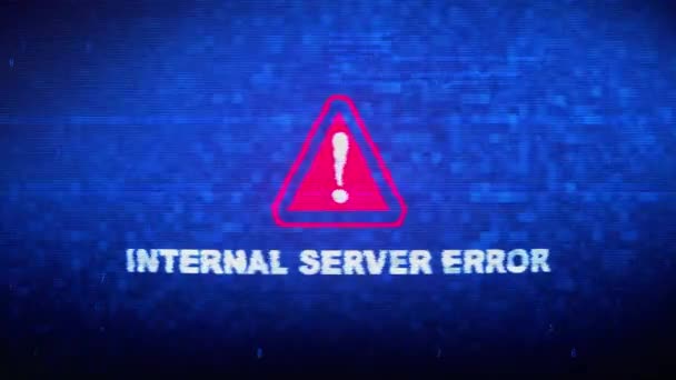 Internal Server Error Text Digital Noise Twitch Glitch Distortion Effect Error Loop Animation. — Stok Video