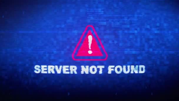 Serveur non trouvé Texte Bruit numérique Twitch Glitch Effet de distorsion Erreur Boucle Animation .