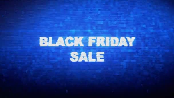Black Friday Sale metin Dijital Gürültü Twitch Glitch Bozulma Efekti Hata Animasyon. — Stok video