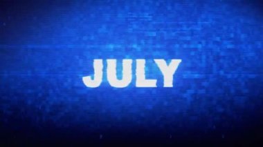 Temmuz Metin Dijital Gürültü Twitch Glitch Bozulma Efekti Hata Animasyonu.