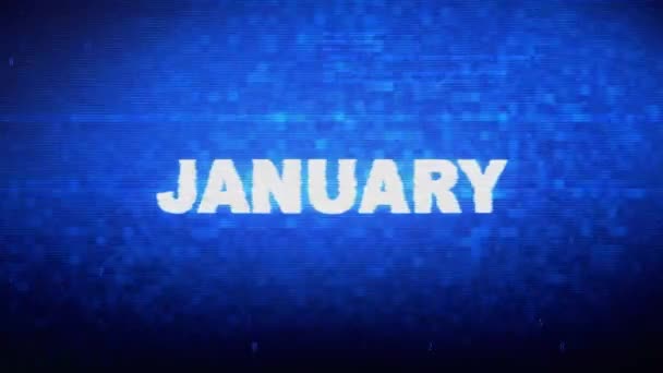 Texte de janvier Bruit numérique Twitch Glitch Effet de distorsion Erreur Animation .