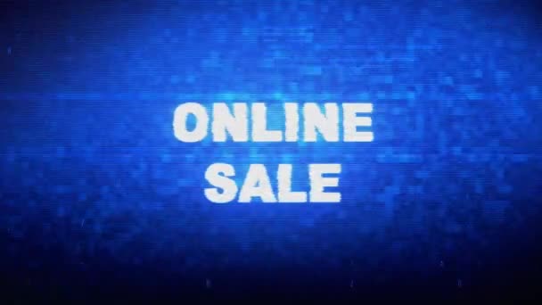 Vente en ligne Texte Bruit numérique Twitch Glitch Effet de distorsion Erreur Animation .