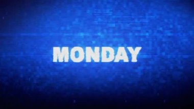 Pazartesi Metin Dijital Gürültü Twitch Glitch Bozulma Efekti Hata Animasyonu.